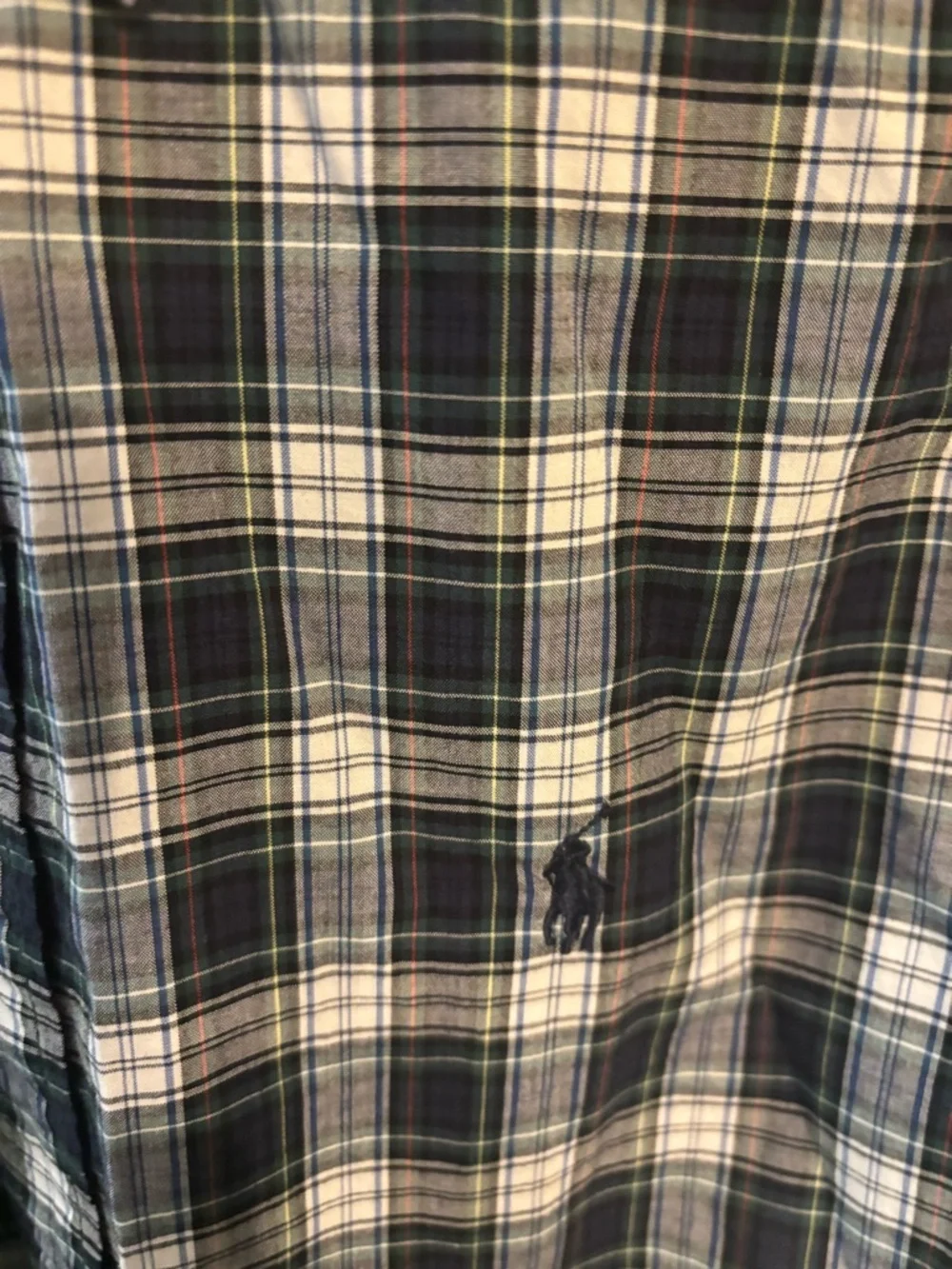 Ralph Lauren Navy and White Plaid Button-Down Shirt boy’s size XL 18/20